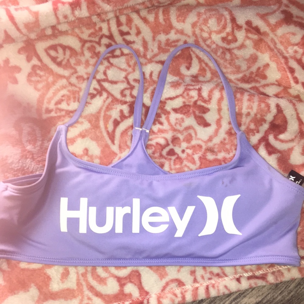 Swim suit blue top fits snug is a large